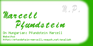 marcell pfundstein business card